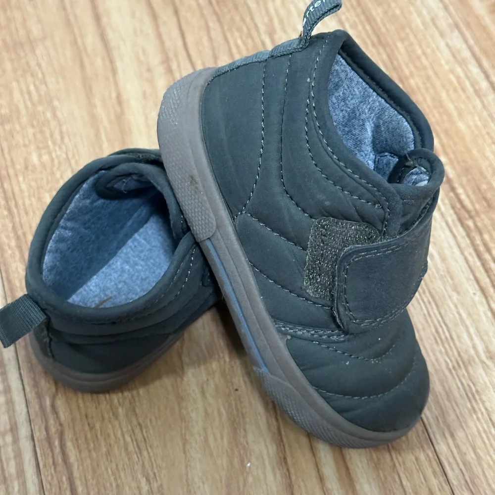 Kids Green Quilted Shoes